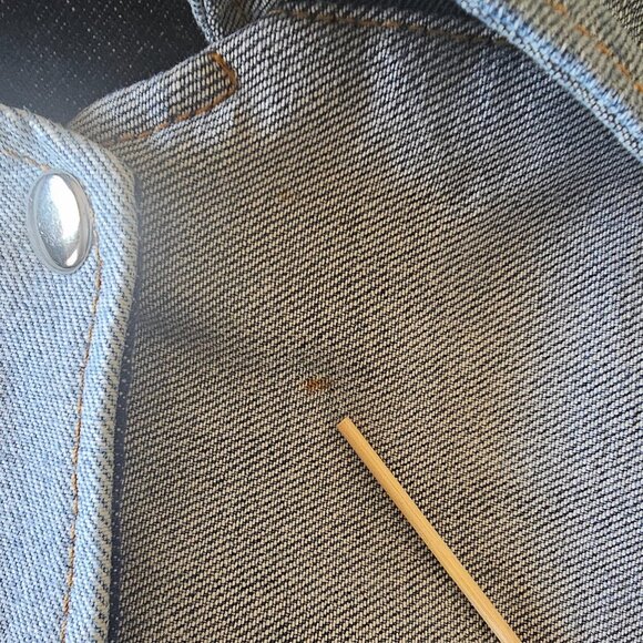 The Morgan Factory Upcycled Cropped Denim Jacket S-M NWT - Picture 7 of 8